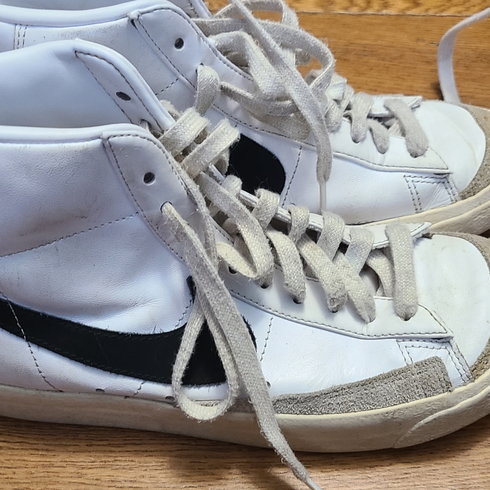 Nike Blazers White Sneakers with Black Detail